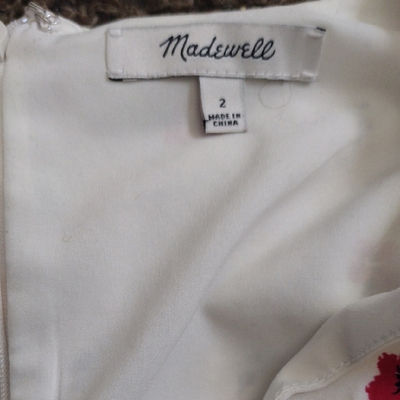 Madewell Orchard Flutter-Sleeve Mini Dress in White Floral - Picture 2 of 3